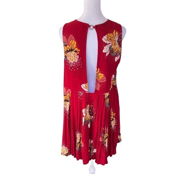 Free People Free - Lovely Day Printed Tunic Mini Floral Dress Sz S - Picture 6 of 11